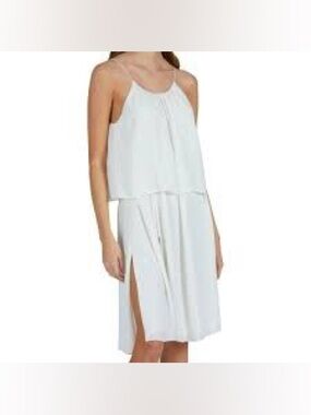 ATM Anthony Thomas Melillo Crepe Georgette Halter Dress “Chalk” Sz.S